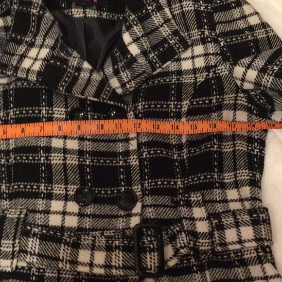 SayWhat? Women’s Plaid Double Breasted Coat - Picture 3 of 14